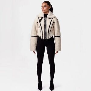 Naked Wardrobe Cream and Black Teddy Jacket